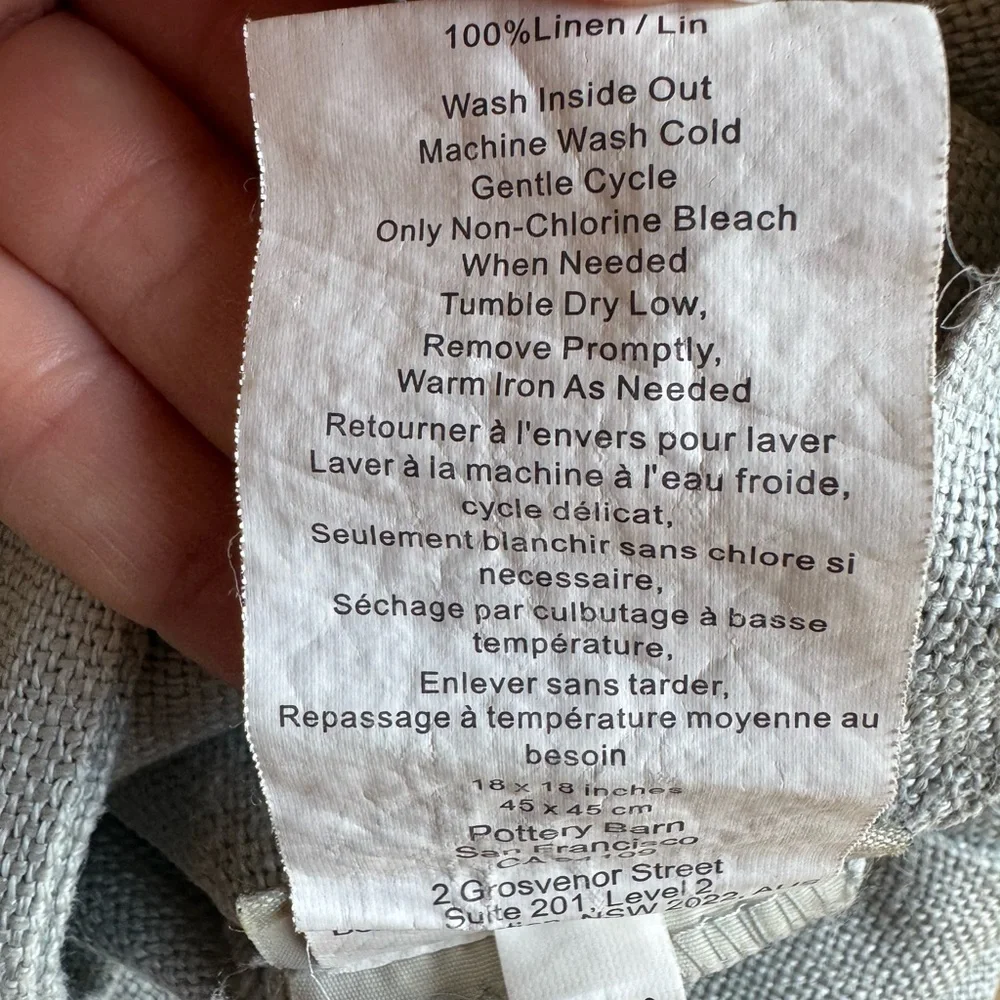 Pottery Barn linen pillow case price firm